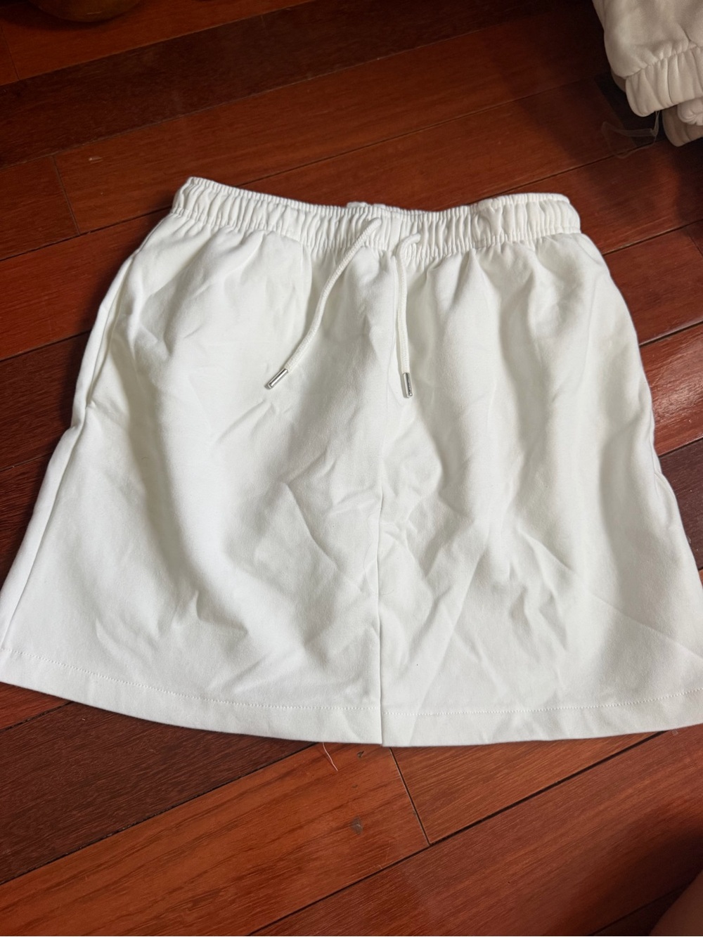 Zara White Drawstring Mini Skirt